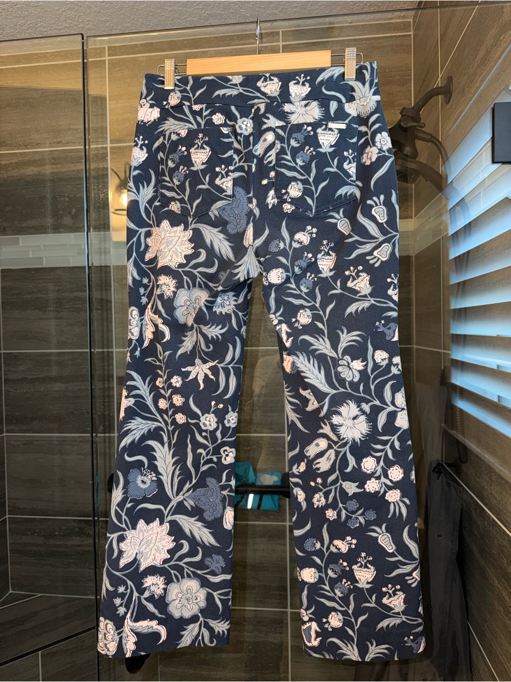Spartina 449 Navy Floral Wide-Leg Pants